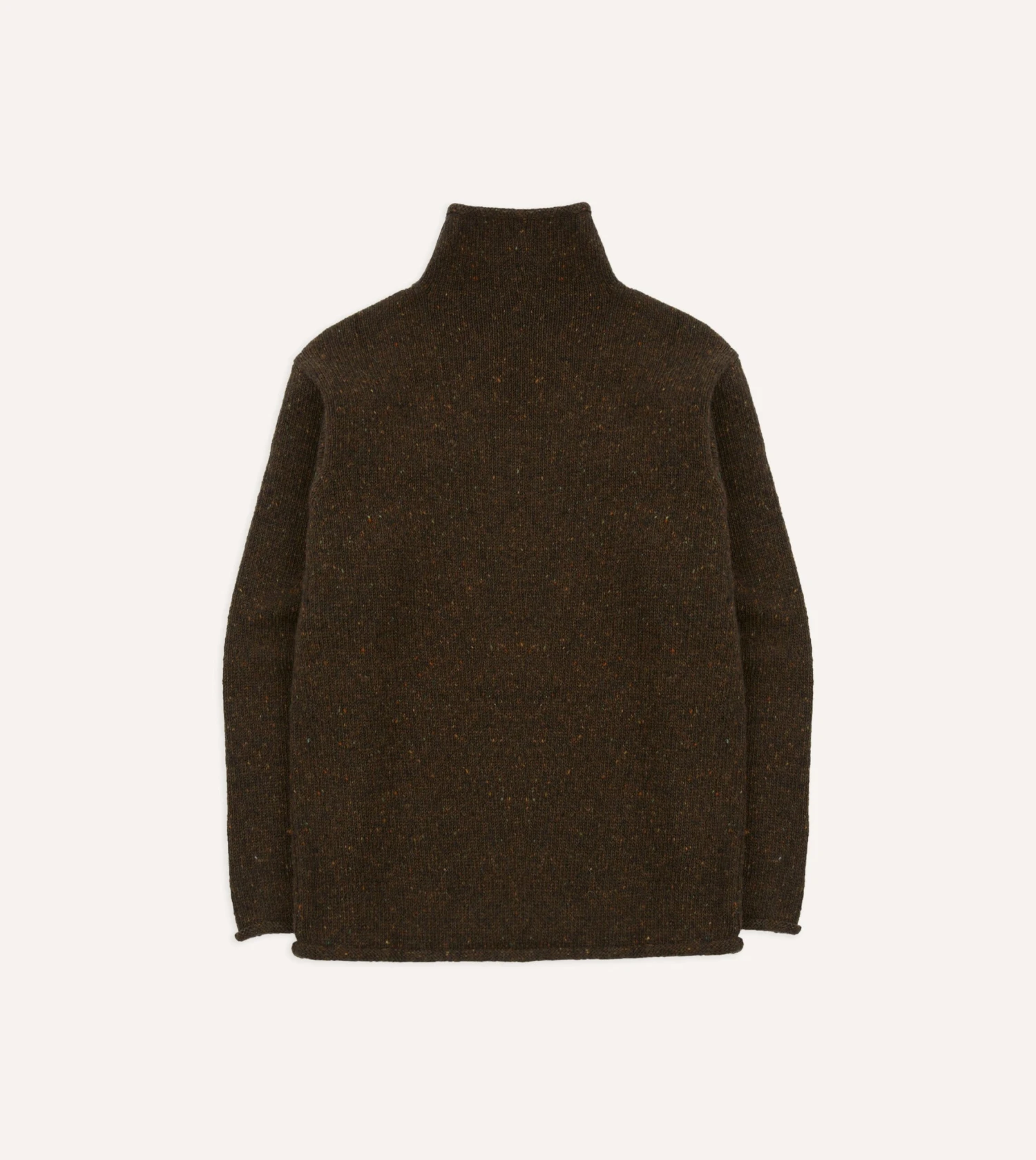 Brown Marl Mohair Wool Mock Neck Jumper 7 Brown Marl Mohair Wool Mock Neck Jumper - Image 5