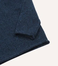 Blue Marl Mohair Wool Mock Neck Jumper -Drakes Shop DR2A3F22564 03200 4