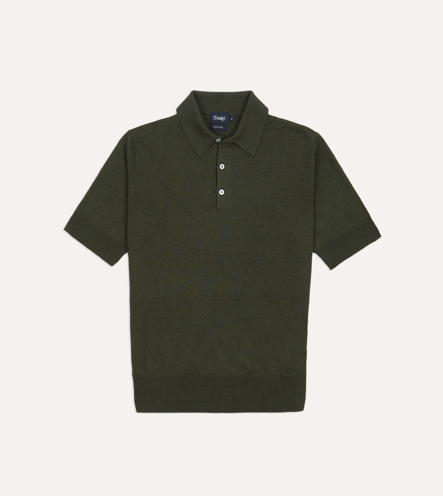 Olive Knitted Linen-Cotton Short-Sleeve Polo Shirt 3 Olive Knitted Linen-Cotton Short-Sleeve Polo Shirt