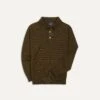 Olive Merino Wool Knitted Polo -Drakes Shop DR2A3H21507 01400 1