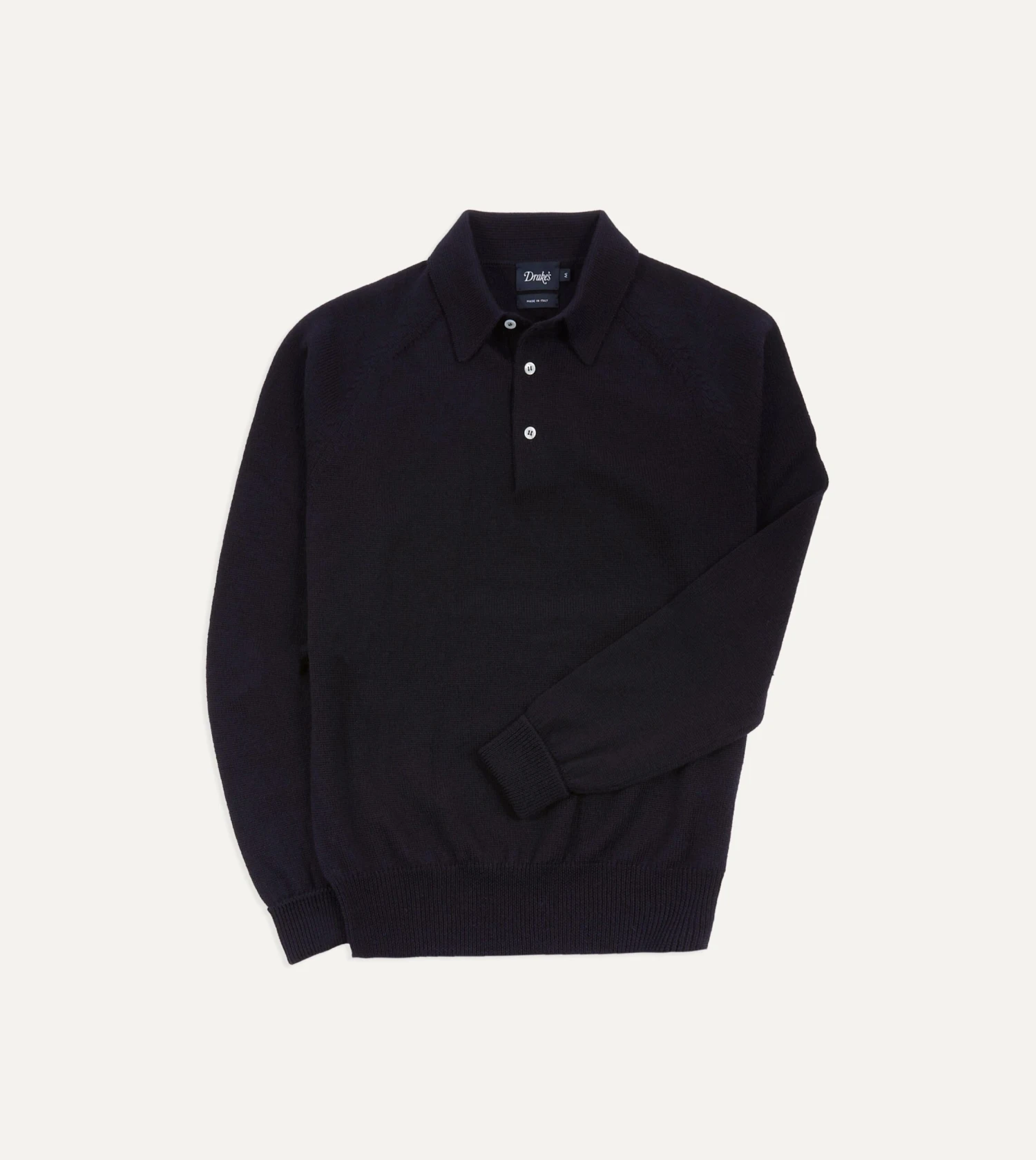 Navy Merino Wool Knitted Polo 3 Navy Merino Wool Knitted Polo