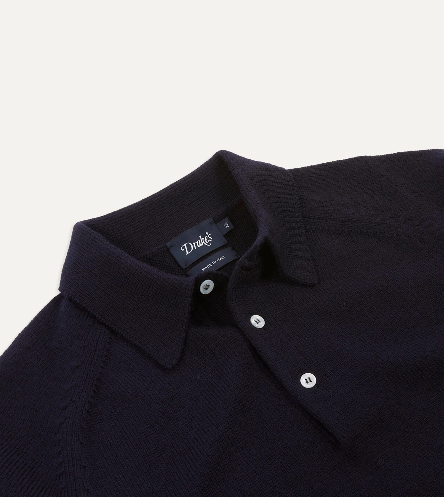 Navy Merino Wool Knitted Polo 5 Navy Merino Wool Knitted Polo - Image 3
