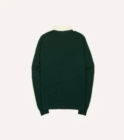 Green Merino Wool Knitted Rugby Shirt 12 Green Merino Wool Knitted Rugby Shirt -Drakes Shop DR2A3H23535 02400 5