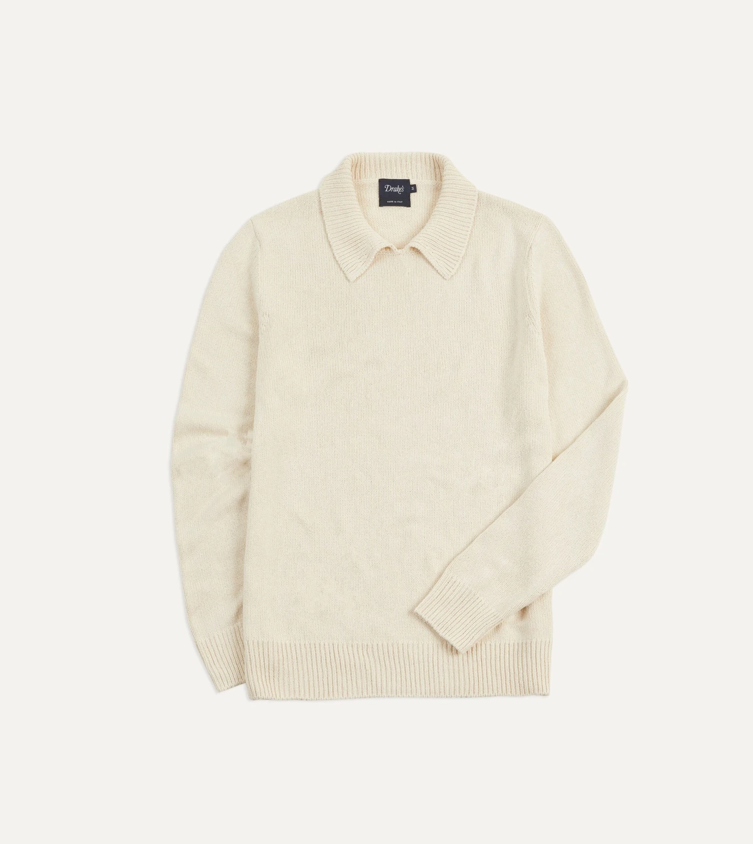 Ecru Silk Ribbed Integral Collar Jumper 3 Ecru Silk Ribbed Integral Collar Jumper