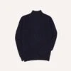 Navy Brushed Shetland Mock Neck Jumper -Drakes Shop DR2A3L23532 01250 1