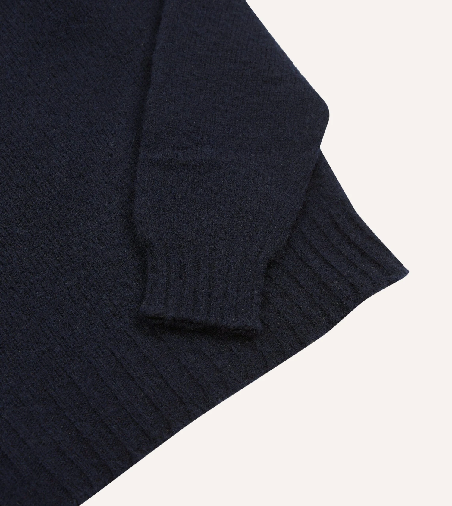Navy Brushed Shetland Mock Neck Jumper 6 Navy Brushed Shetland Mock Neck Jumper - Image 4