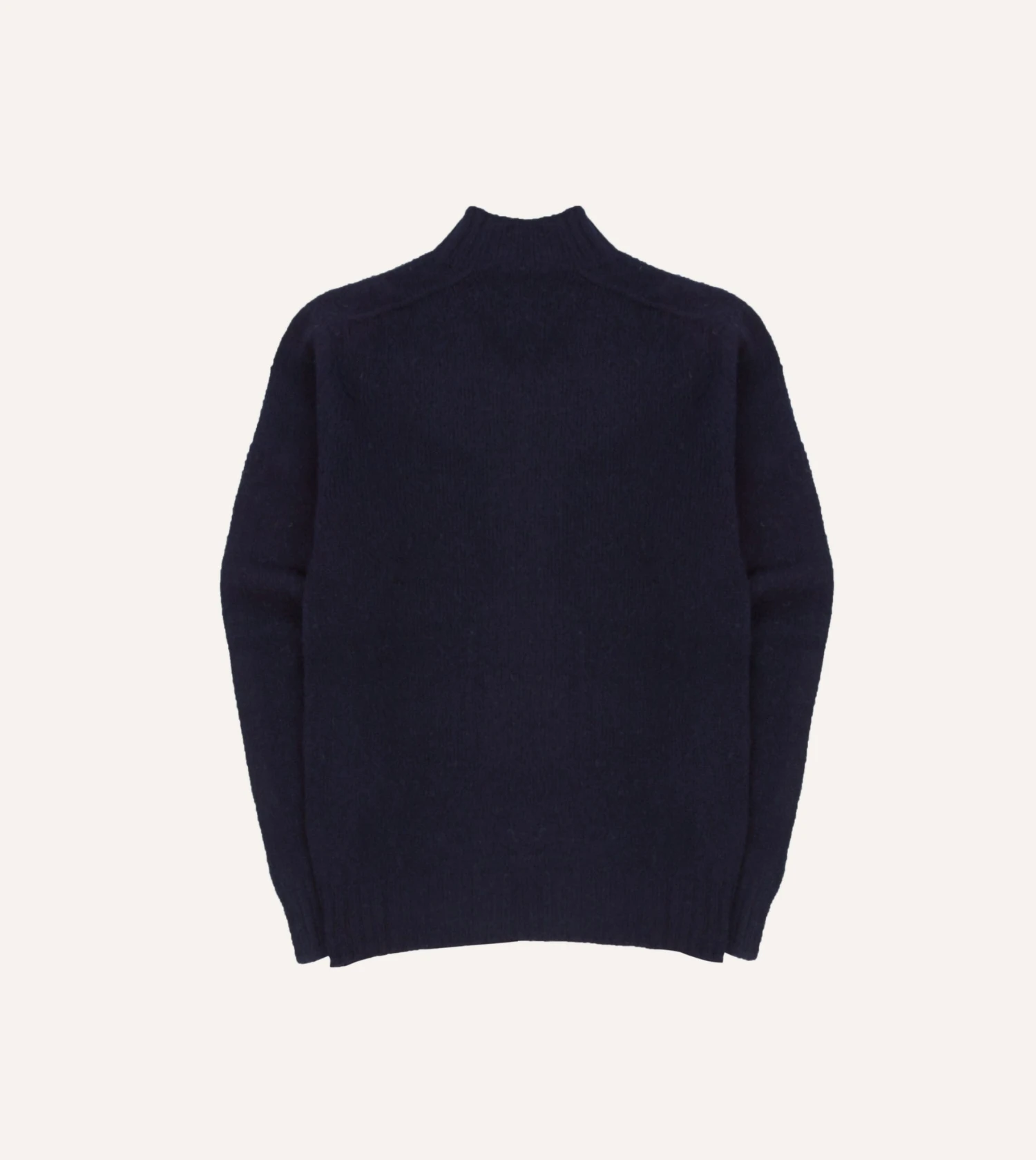 Navy Brushed Shetland Mock Neck Jumper 8 Navy Brushed Shetland Mock Neck Jumper - Image 6