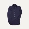 Navy Cotton Flannel Button-Down Shirt -Drakes Shop DR2A4A21792 03250 1