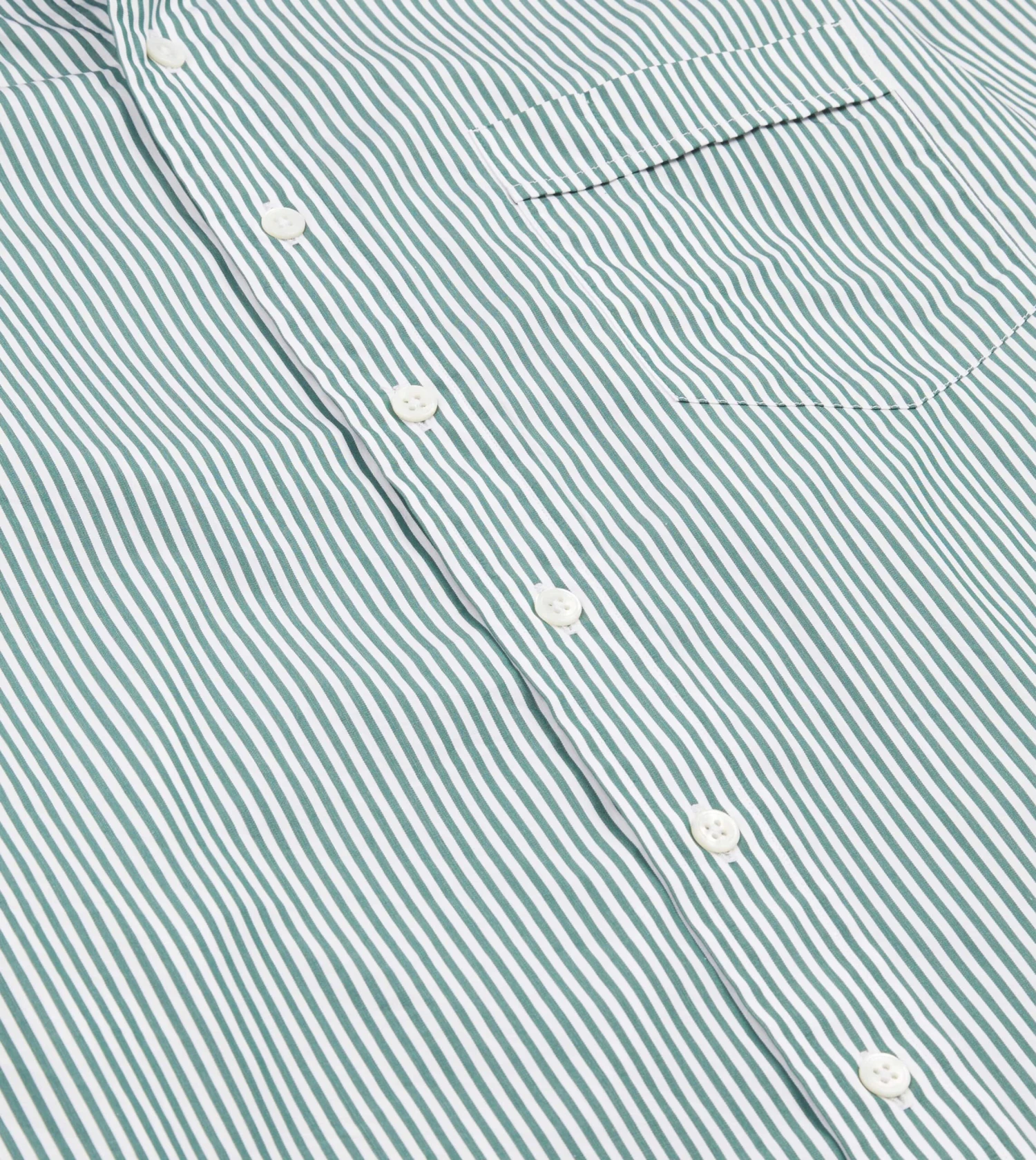 Dark Green Bengal Stripe Cotton Poplin Button-Down Shirt 7 Dark Green Bengal Stripe Cotton Poplin Button-Down Shirt - Image 5