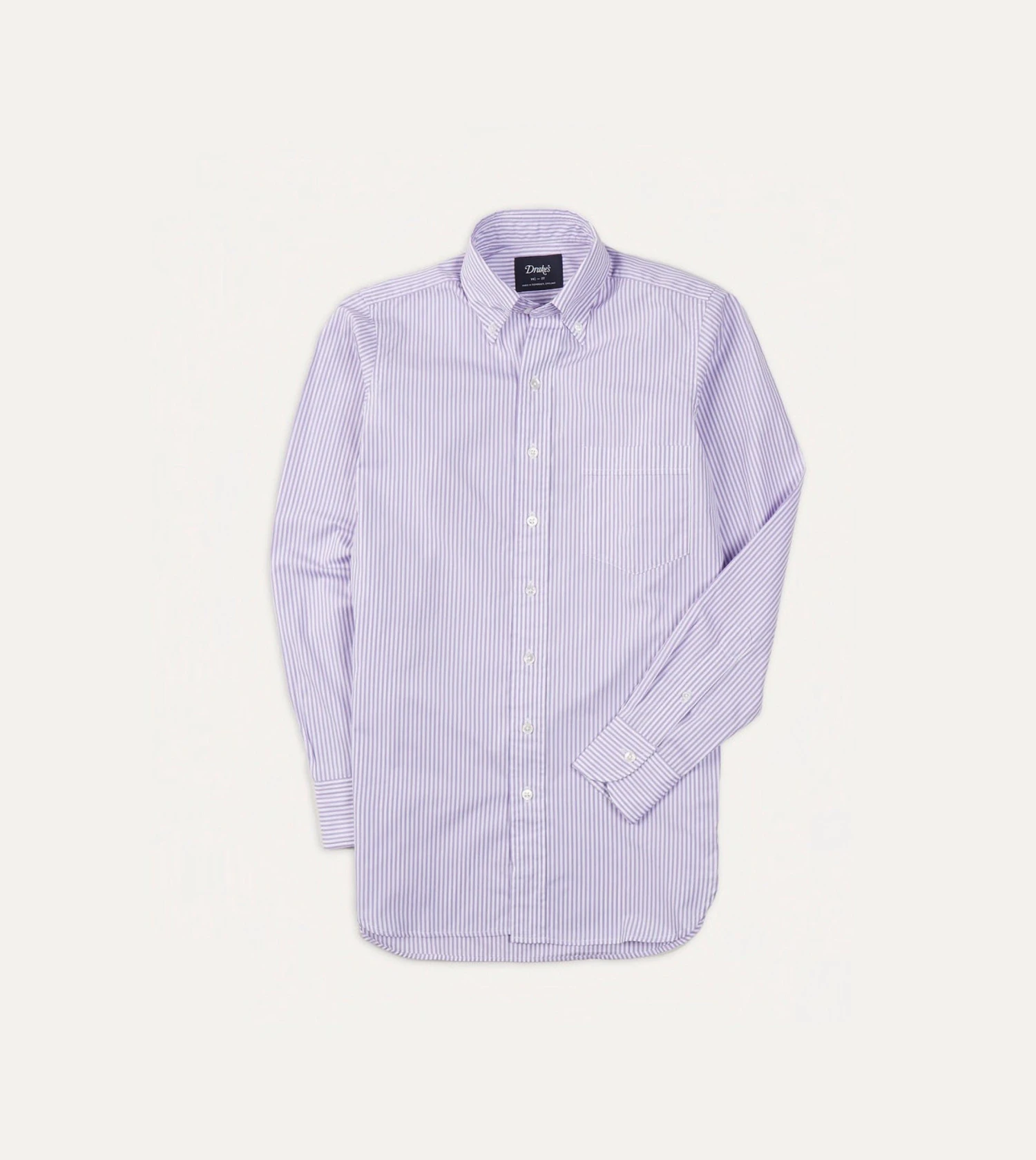 Purple Bengal Stripe Cotton Poplin Button-Down Shirt 3 Purple Bengal Stripe Cotton Poplin Button-Down Shirt