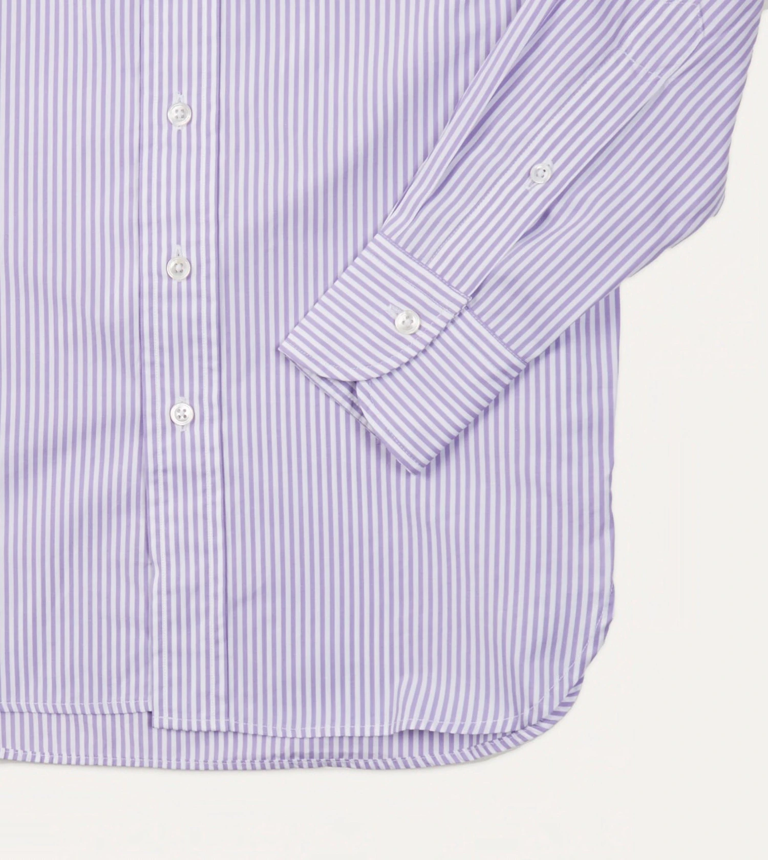 Purple Bengal Stripe Cotton Poplin Button-Down Shirt 6 Purple Bengal Stripe Cotton Poplin Button-Down Shirt - Image 4