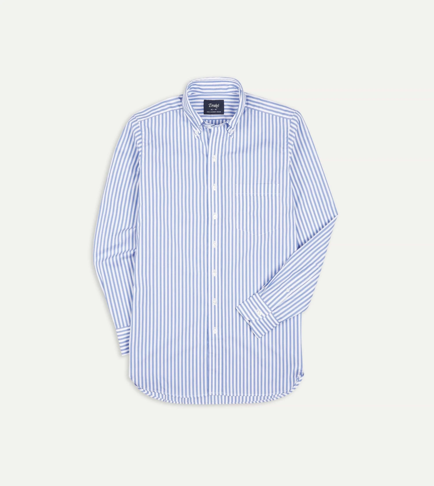Blue Bengal Stripe Cotton Poplin Button-Down Shirt 3 Blue Bengal Stripe Cotton Poplin Button-Down Shirt