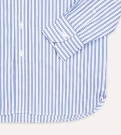 Blue Bengal Stripe Cotton Poplin Button-Down Shirt 13 Blue Bengal Stripe Cotton Poplin Button-Down Shirt -Drakes Shop DR2A4A21796 02202 5