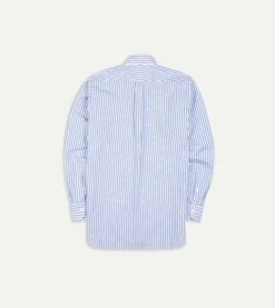 Blue Bengal Stripe Cotton Poplin Button-Down Shirt 10 Blue Bengal Stripe Cotton Poplin Button-Down Shirt -Drakes Shop DR2A4A21796 02202 6
