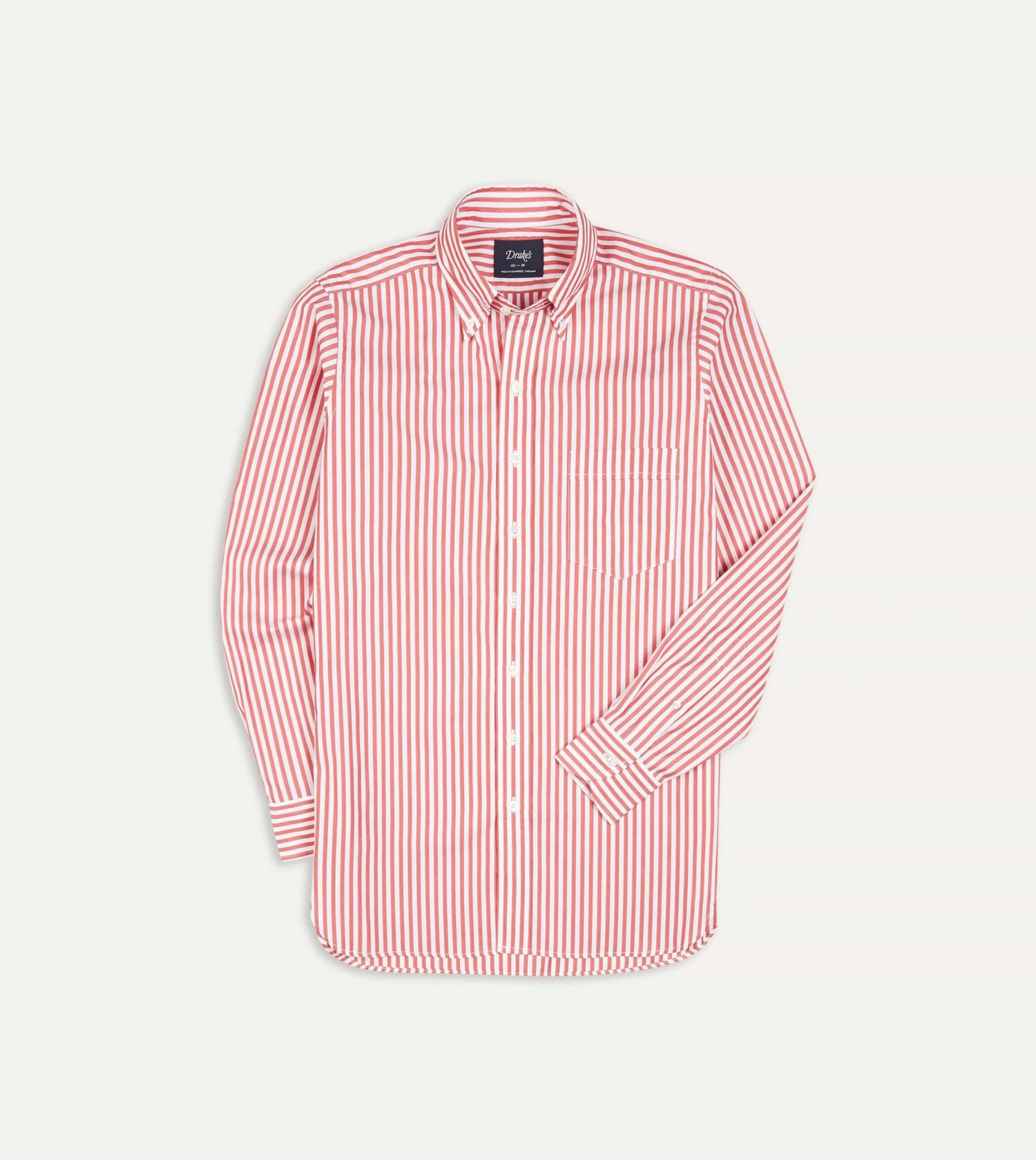 Red Bengal Stripe Cotton Poplin Button-Down Shirt 3 Red Bengal Stripe Cotton Poplin Button-Down Shirt
