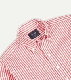Red Bengal Stripe Cotton Poplin Button-Down Shirt 11 Red Bengal Stripe Cotton Poplin Button-Down Shirt -Drakes Shop DR2A4A21796 03702 3