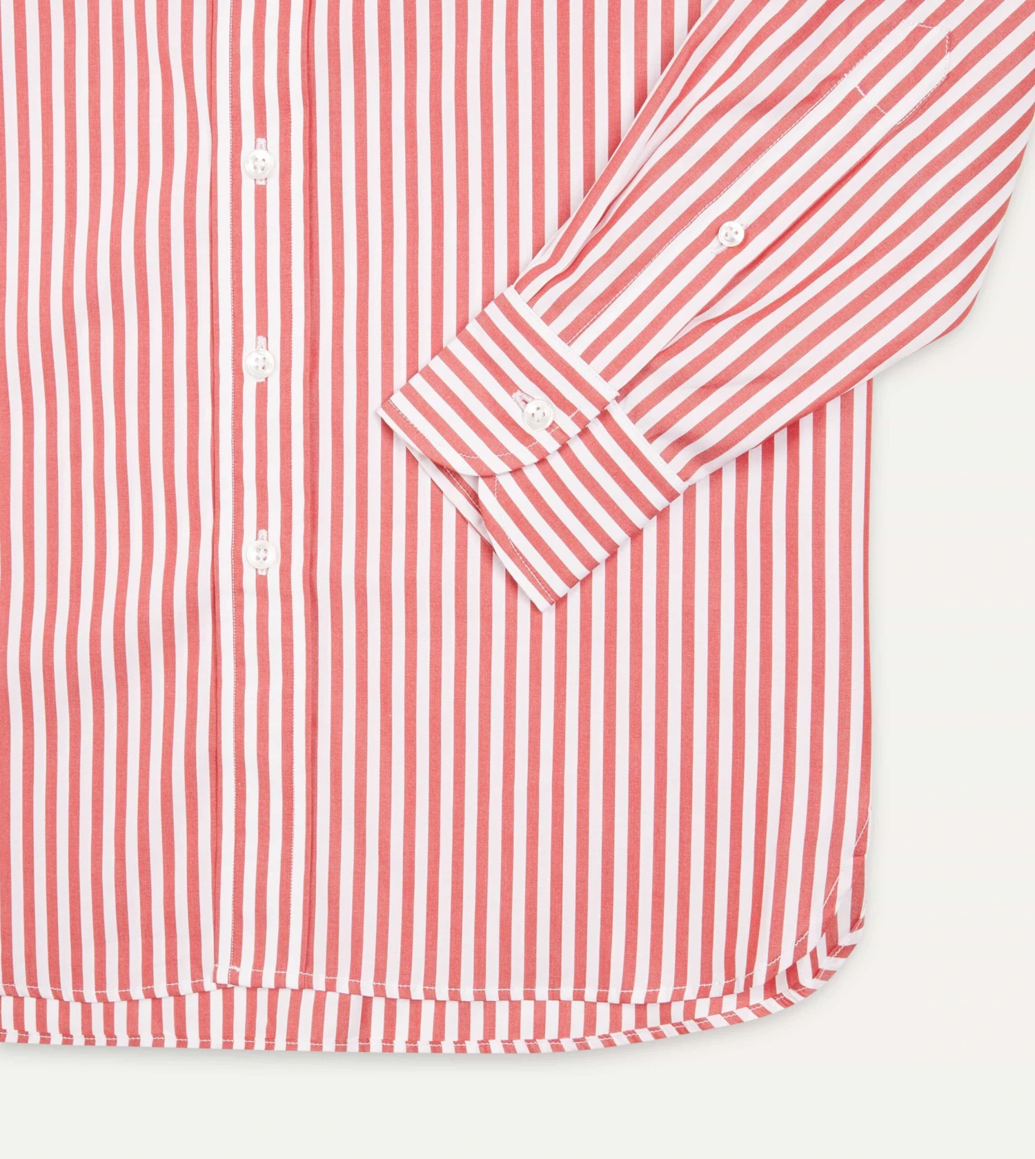 Red Bengal Stripe Cotton Poplin Button-Down Shirt 8 Red Bengal Stripe Cotton Poplin Button-Down Shirt - Image 6