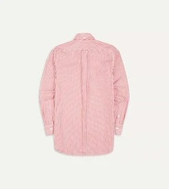 Red Bengal Stripe Cotton Poplin Button-Down Shirt 10 Red Bengal Stripe Cotton Poplin Button-Down Shirt -Drakes Shop DR2A4A21796 03702 6