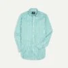 Green Bengal Stripe Cotton Poplin Button-Down Shirt -Drakes Shop DR2A4A21796 05402 1