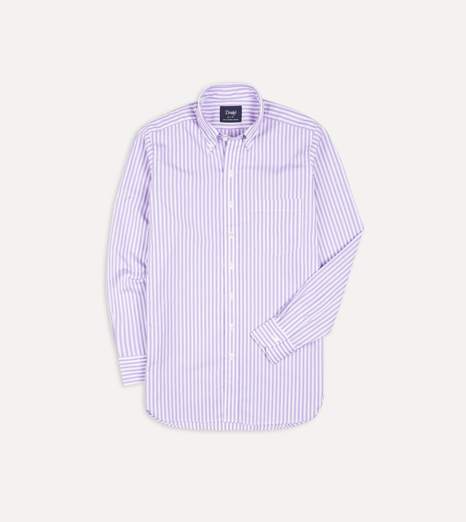 Lilac Bengal Stripe Cotton Poplin Button-Down Shirt 3 Lilac Bengal Stripe Cotton Poplin Button-Down Shirt