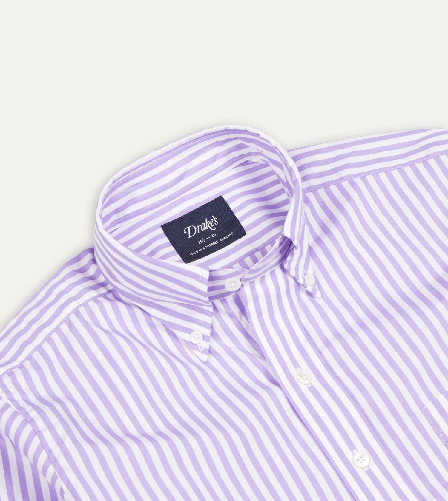 Lilac Bengal Stripe Cotton Poplin Button-Down Shirt 6 Lilac Bengal Stripe Cotton Poplin Button-Down Shirt - Image 4