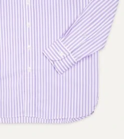 Lilac Bengal Stripe Cotton Poplin Button-Down Shirt 13 Lilac Bengal Stripe Cotton Poplin Button-Down Shirt -Drakes Shop DR2A4A21796 06902 5