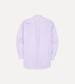 Lilac Bengal Stripe Cotton Poplin Button-Down Shirt 10 Lilac Bengal Stripe Cotton Poplin Button-Down Shirt -Drakes Shop DR2A4A21796 06902 6