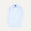 Blue Broad Stripe Cotton Poplin Button-Down Shirt -Drakes Shop DR2A4A21797 01202 1