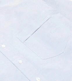 Mid-Blue Cotton Oxford Cloth Button-Down Shirt -Drakes Shop DR2A4A21843 03200 4 LR