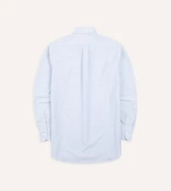 Mid-Blue Cotton Oxford Cloth Button-Down Shirt -Drakes Shop DR2A4A21843 03200 5 LR