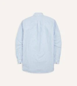 Ice Blue Cotton Oxford Cloth Button-Down Shirt -Drakes Shop DR2A4A21843 05200 5 LR