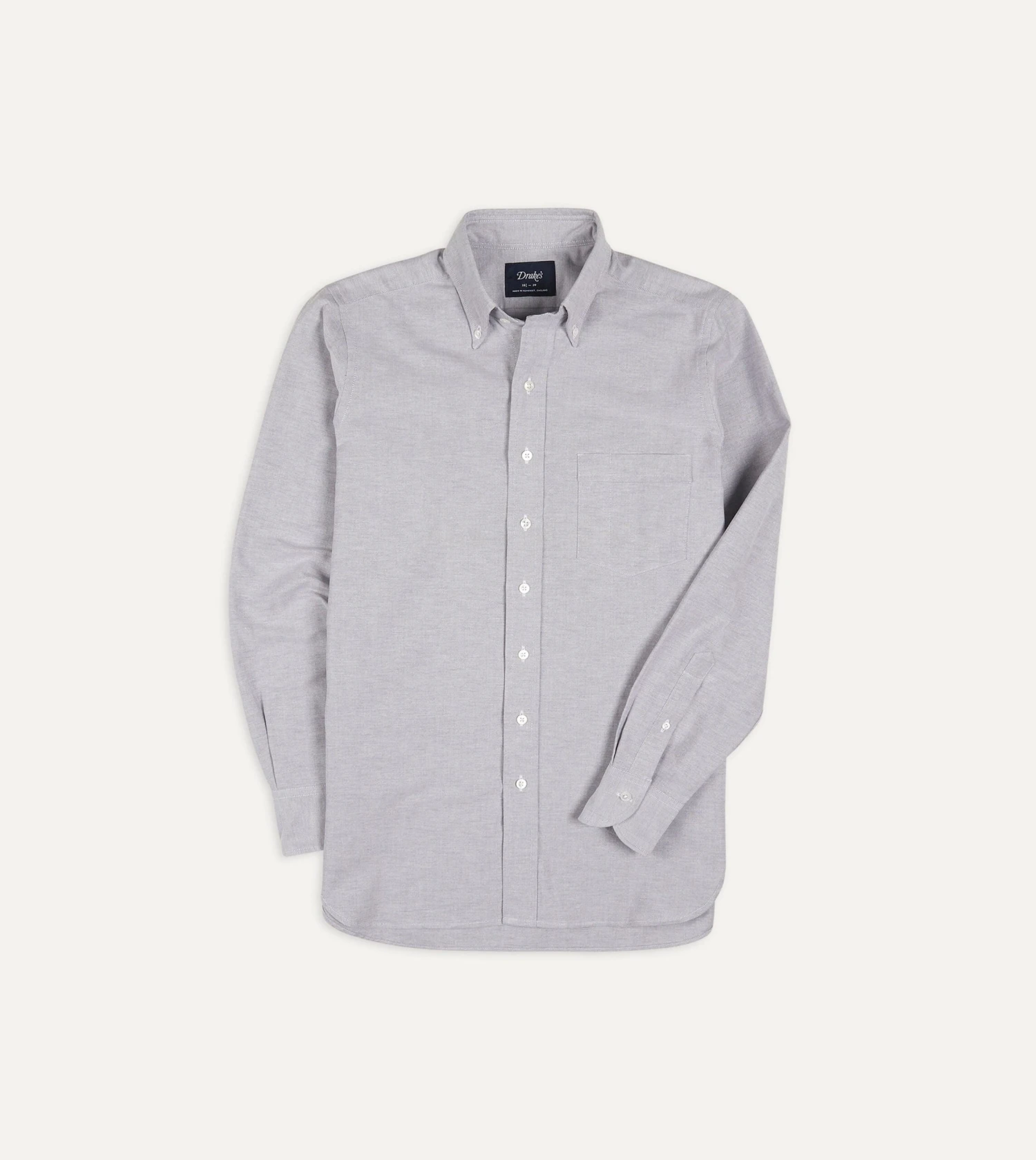 Grey Cotton Oxford Cloth Button-Down Shirt 3 Grey Cotton Oxford Cloth Button-Down Shirt