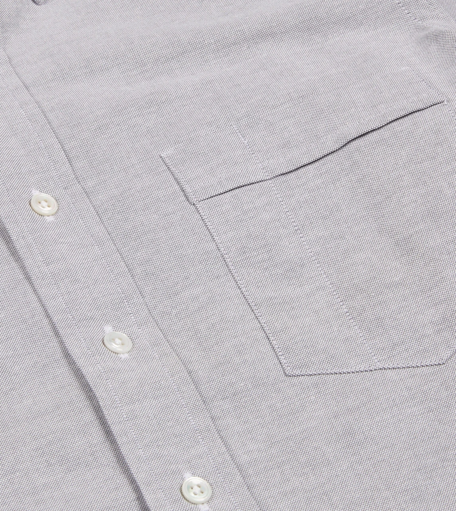 Grey Cotton Oxford Cloth Button-Down Shirt 7 Grey Cotton Oxford Cloth Button-Down Shirt - Image 5