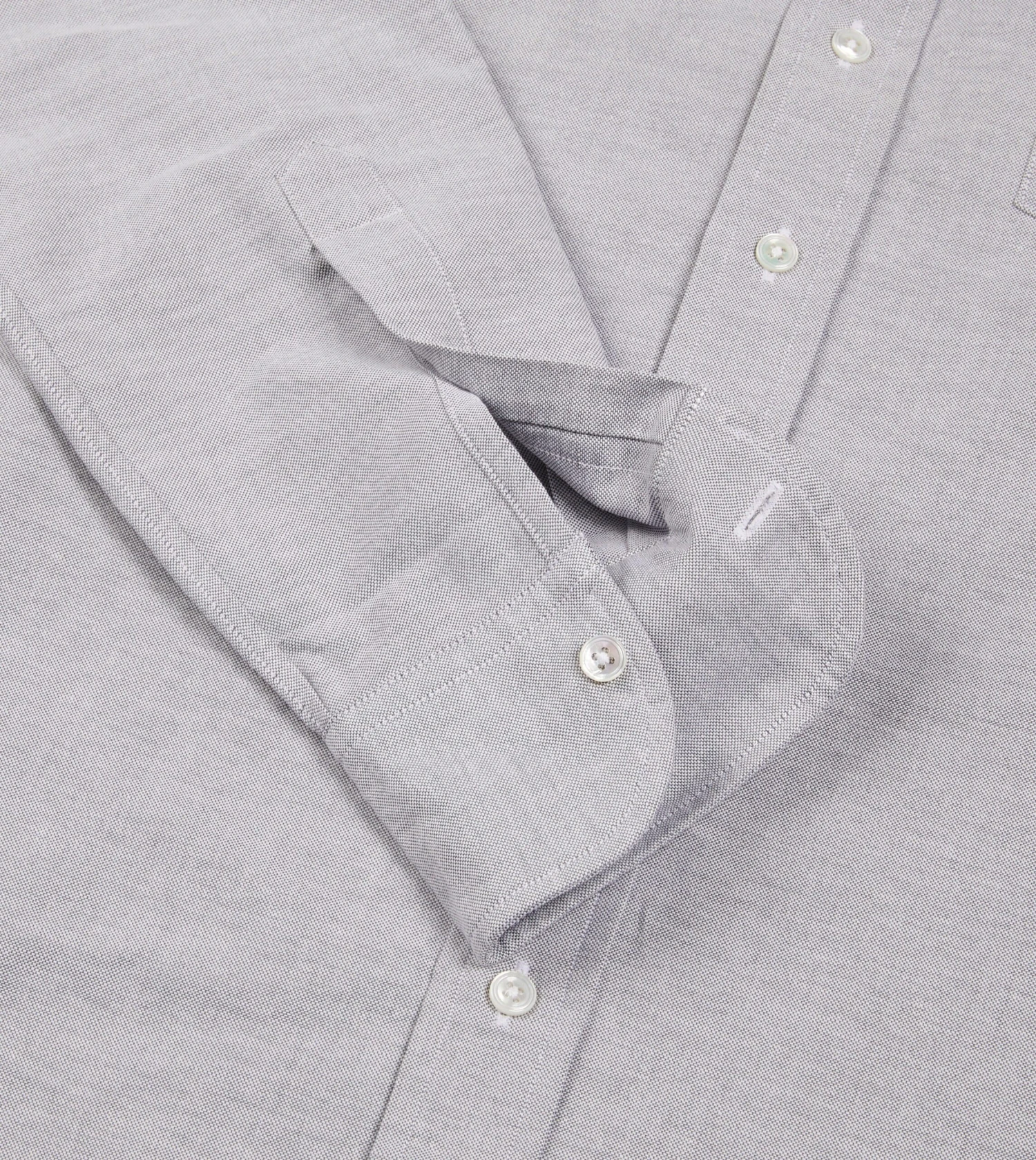 Grey Cotton Oxford Cloth Button-Down Shirt 8 Grey Cotton Oxford Cloth Button-Down Shirt - Image 6