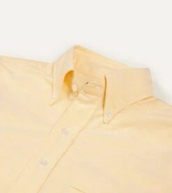 Yellow Cotton Oxford Cloth Button-Down Shirt -Drakes Shop DR2A4A21843 15500 3