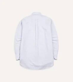 Light Blue Ticking Stripe Cotton Oxford Cloth Button-Down Shirt -Drakes Shop DR2A4A21844 01202 5 LR