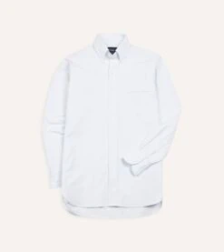 Sky Ticking Stripe Cotton Oxford Cloth Button-Down Shirt