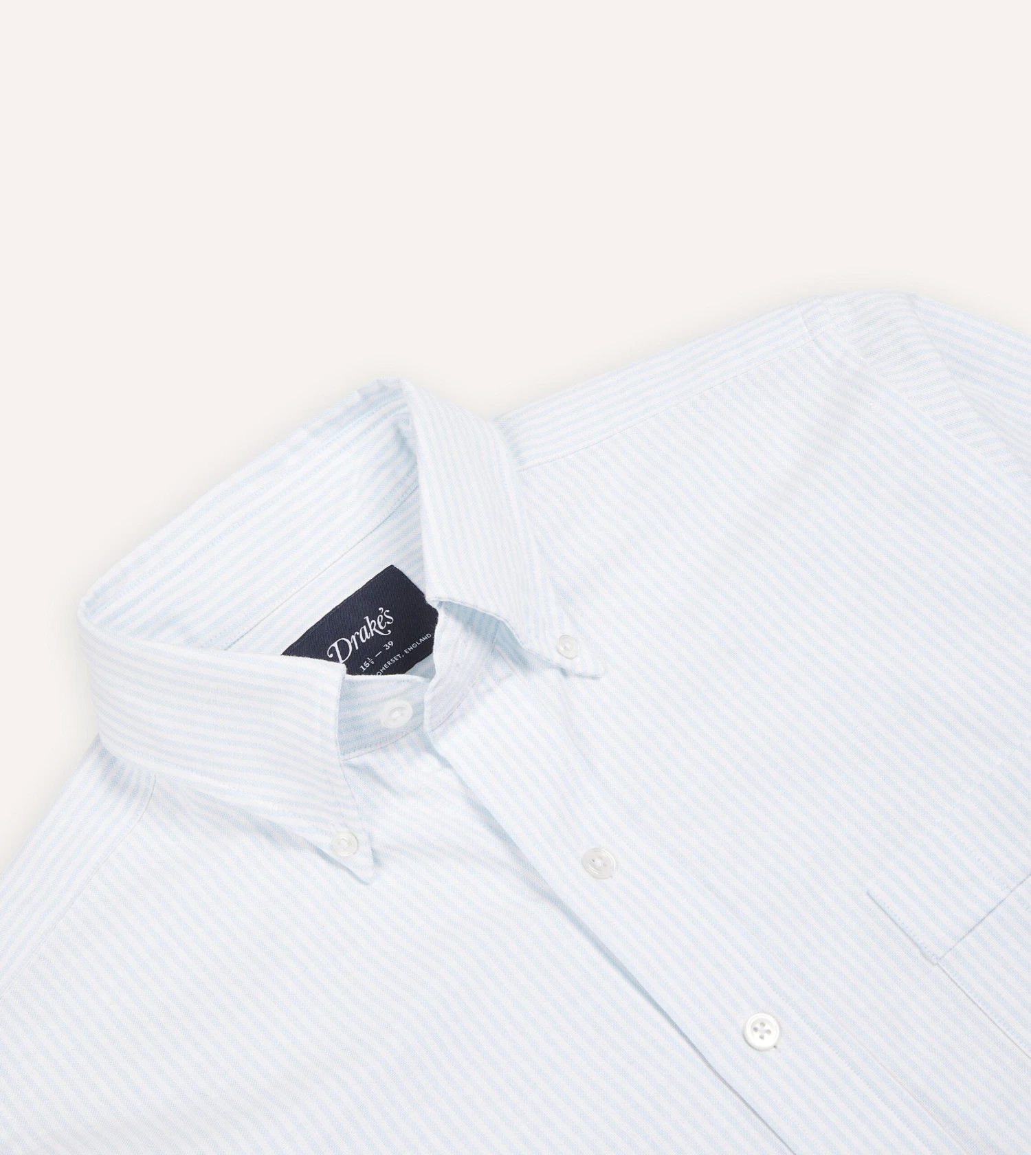 Sky Ticking Stripe Cotton Oxford Cloth Button-Down Shirt 6 Sky Ticking Stripe Cotton Oxford Cloth Button-Down Shirt - Image 4