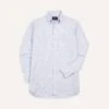 Blue Ticking Stripe Cotton Oxford Cloth Button-Down Shirt -Drakes Shop DR2A4A21844 04202 1 LR