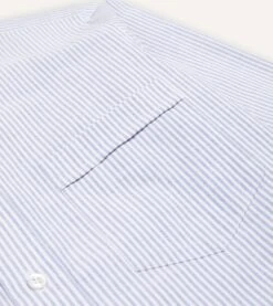 Blue Ticking Stripe Cotton Oxford Cloth Button-Down Shirt 11 Blue Ticking Stripe Cotton Oxford Cloth Button-Down Shirt -Drakes Shop DR2A4A21844 04202 4 LR