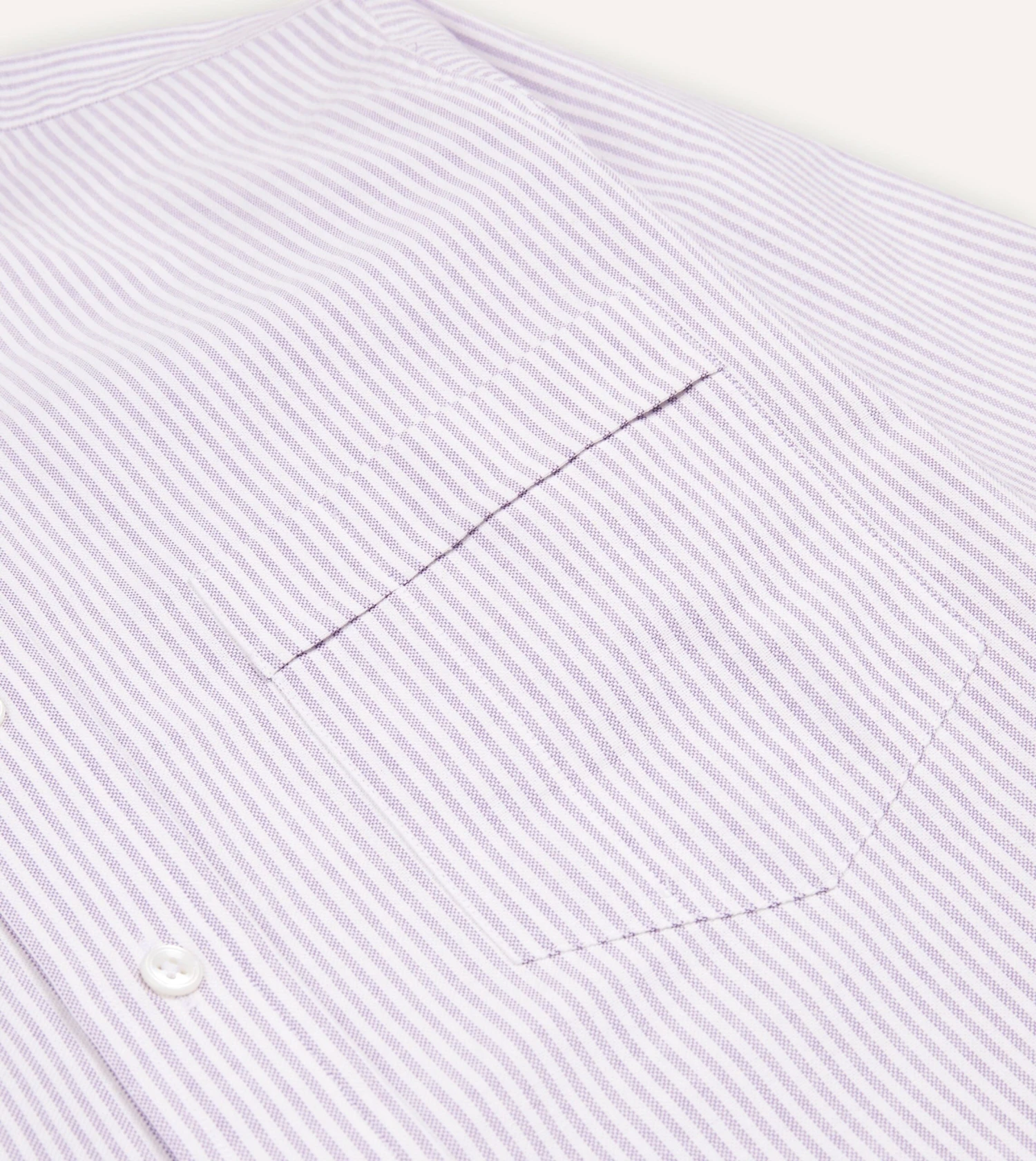 Lilac Ticking Stripe Cotton Oxford Cloth Button-Down Shirt 7 Lilac Ticking Stripe Cotton Oxford Cloth Button-Down Shirt - Image 5