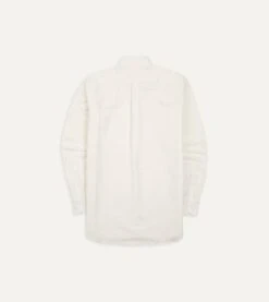Cream Ticking Stripe Cotton Oxford Cloth Button-Down Shirt -Drakes Shop DR2A4A21844 12052 6