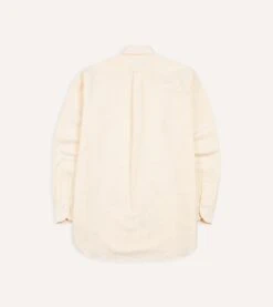 Yellow Ticking Stripe Cotton Oxford Cloth Button-Down Shirt -Drakes Shop DR2A4A21844 13502 5 LR