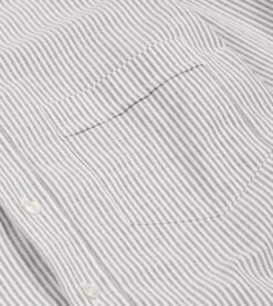 Black Ticking Stripe Cotton Oxford Cloth Button-Down Shirt -Drakes Shop DR2A4A21844 14102 4