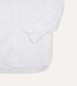 White Pinpoint Oxford Cotton Cloth Button-Down Shirt -Drakes Shop DR2A4A22446 01000 5