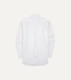 White Pinpoint Oxford Cotton Cloth Button-Down Shirt -Drakes Shop DR2A4A22446 01000 6