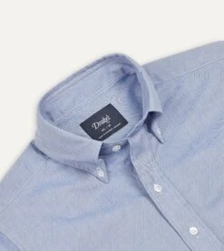 Navy Pinpoint Oxford Cotton Cloth Button-Down Shirt -Drakes Shop DR2A4A22446 06250 3