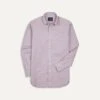 Lilac Pinpoint Oxford Cotton Cloth Button-Down Shirt -Drakes Shop DR2A4A22446 07900 1