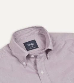 Lilac Pinpoint Oxford Cotton Cloth Button-Down Shirt -Drakes Shop DR2A4A22446 07900 3