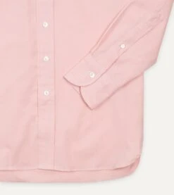 Pink Pinpoint Oxford Cotton Cloth Button-Down Shirt -Drakes Shop DR2A4A22446 08990 5